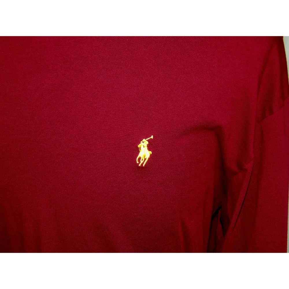 Polo Ralph Lauren 100% Cotton Long Sleeved Burgundy T-Shirt Men's XL